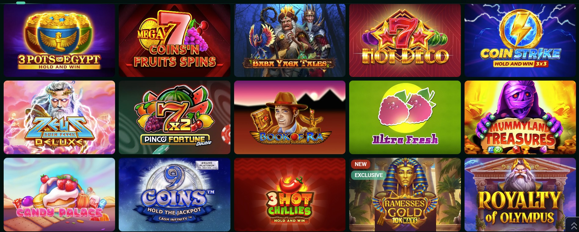 Pin Up Casino oyun slotları